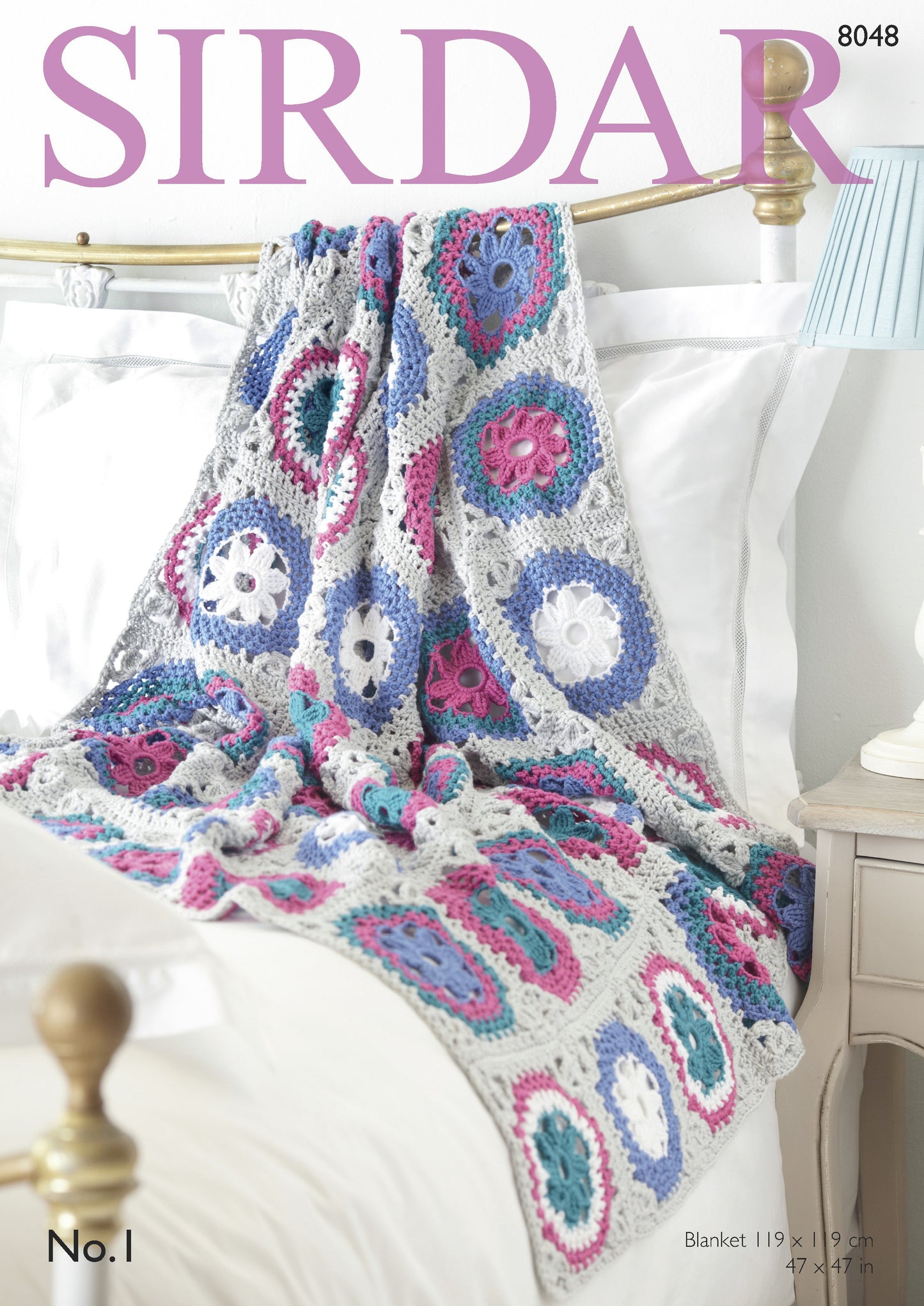 Crochet Pattern 8048 - Blanket/Throw in Sirdar No1 DK
