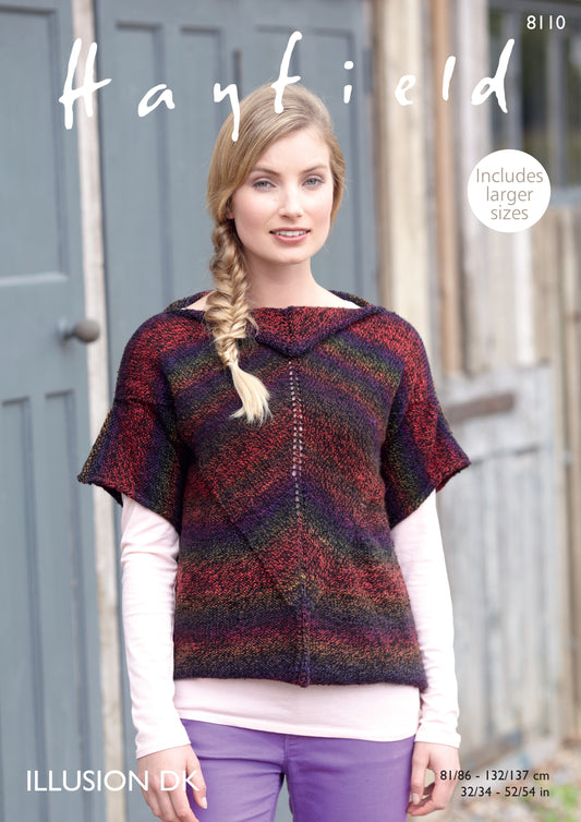 Knitting Pattern 8110 - Top in Illusion DK