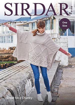 Knitting Pattern 8179 - Poncho in No 1 Chunky