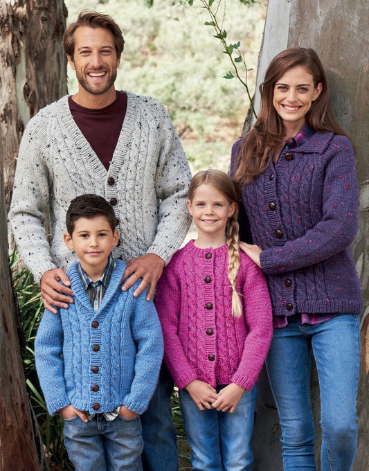 Knitting Pattern 8185 - Cardigans in Chunky Tweed with Wool
