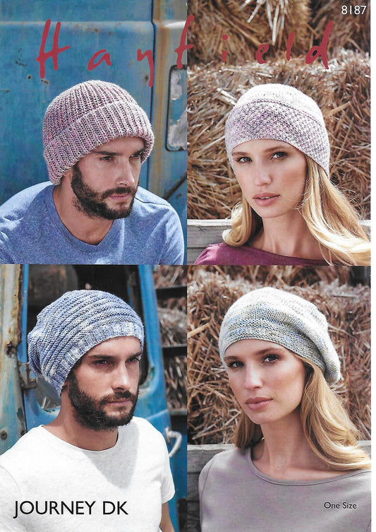 Knitting Pattern 8187 - Hats in Journey DK