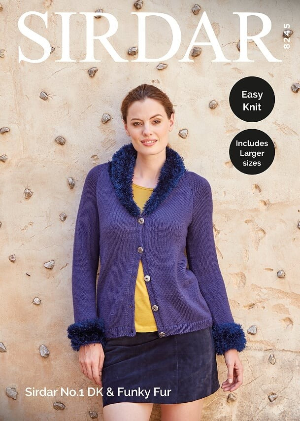 Knitting Pattern 8245 - Cardigan in No1 DK & Funky Fur