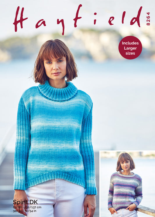 Knitting Pattern 8264 - Sweaters in Spirit DK