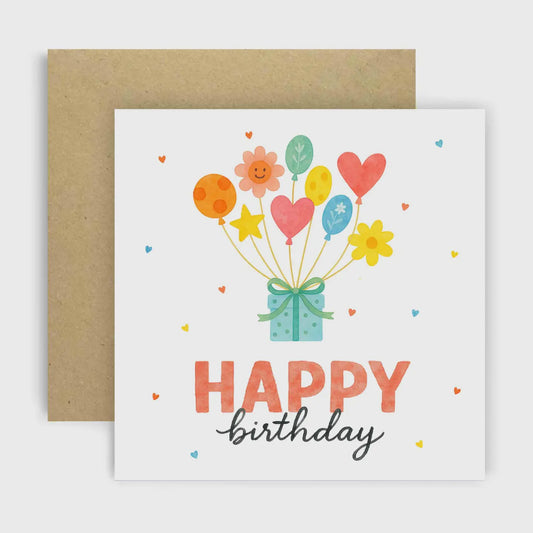 Balloon Gift - Happy Birthday Card