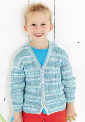 Knitting Pattern 4869 -  Cardigan & Jumper in Baby Crofter DK