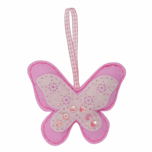 Felt Hanging Ornament - Pink Butterfly