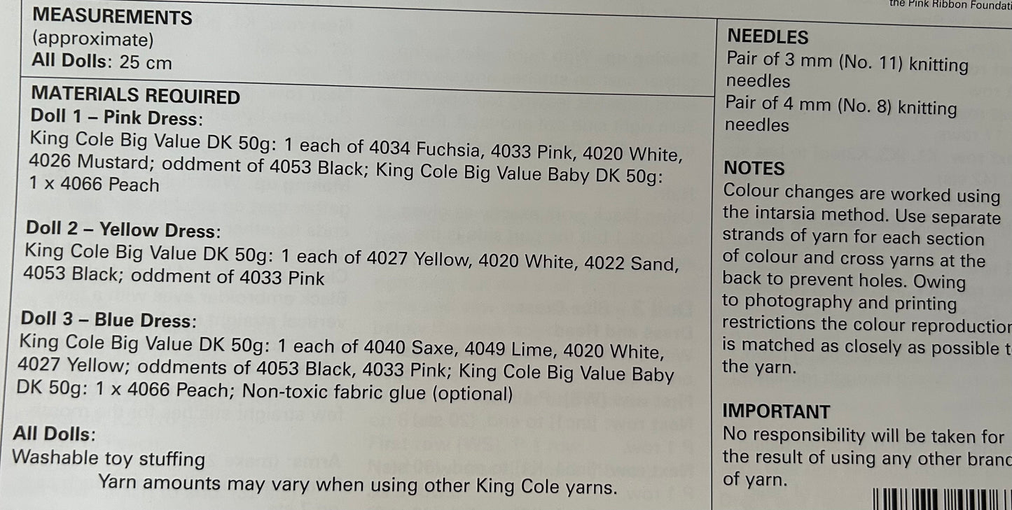 Knitting Pattern 9102 - Dolls in DK