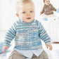 Knitting Pattern 1444 - Round Neck & Hooded Sweater in Snuggly Smiley Stripes DK
