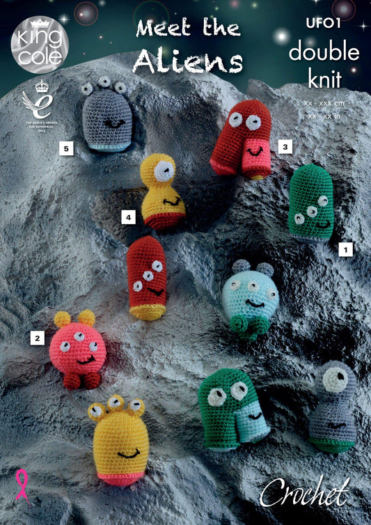 Crochet Pattern UF01 - Meet The Aliens - In DK