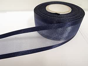 Double Sided Sheer - Satin Edged Ribbon 25mm - Navy Col 13