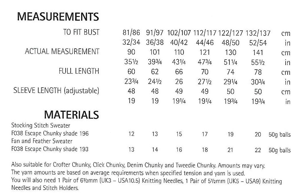 Knitting Pattern 9210 - Sweaters in Escape Chunky
