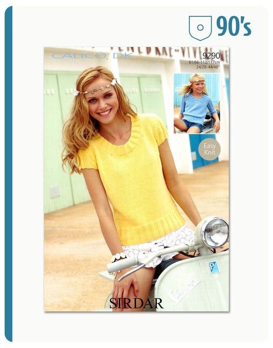 Knitting Pattern 9290 - Sweater or Top in Calico DK