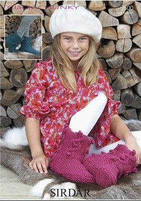 Knitting Pattern 9500 - Cabled Slipper Socks/Boots in Chunky