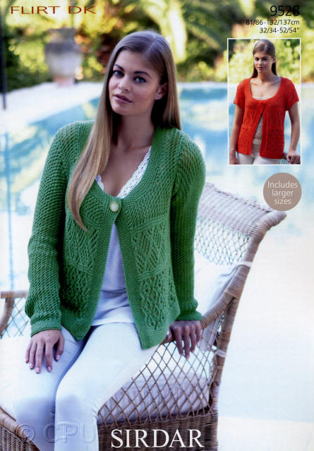 Knitting Pattern 9528 - Ladies Cardigans in Flirt DK