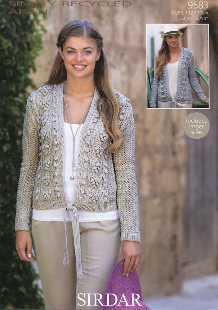Knitting Pattern 9583 - Cardigans in Simply Recycled Aran