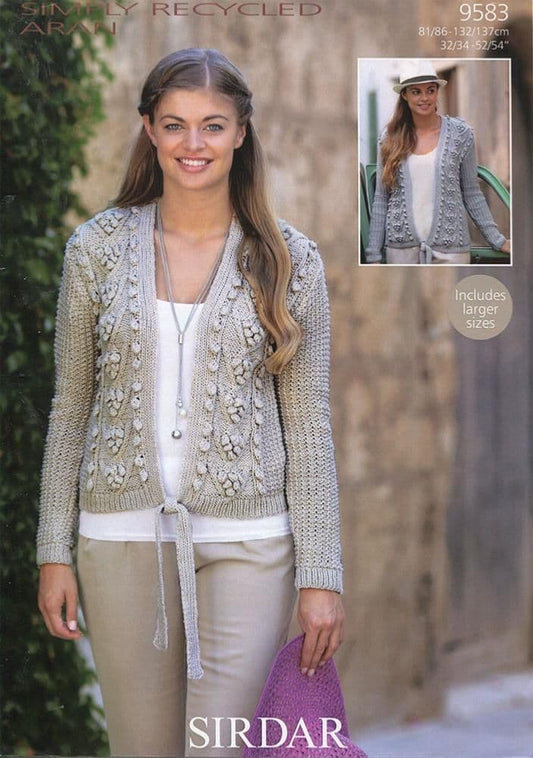 Knitting Pattern 9583 - Cardigans in Simply Recycled Aran
