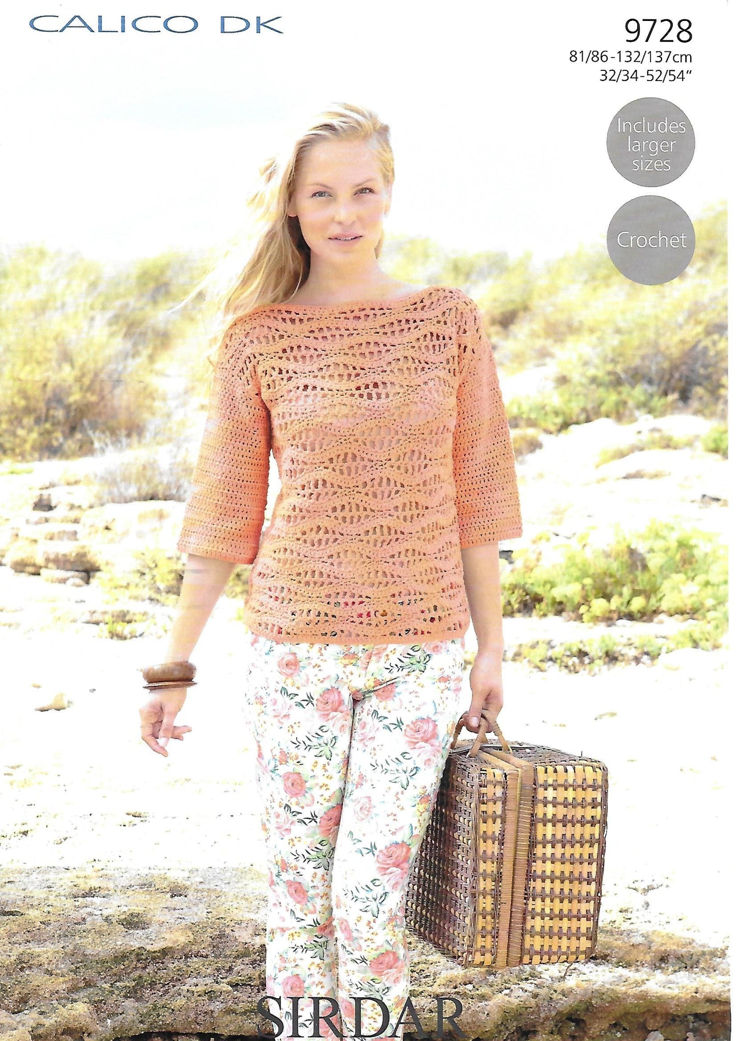 Crochet Pattern 9728 - Crochet Top in Sirdar Calico DK