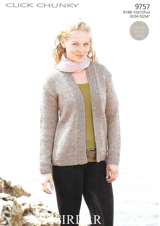 Knitting Pattern 9757 - Cardigan in Click Chunky