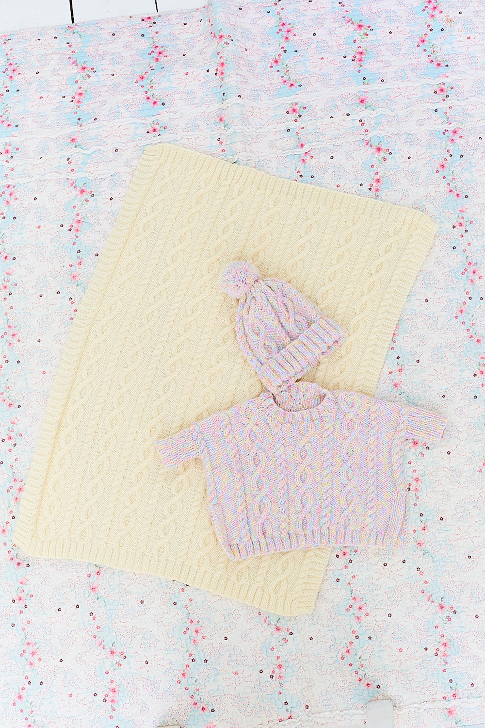 Knitting Pattern 9975 - Poncho, Hat & Blanket set in Bambino DK, Sweet Dreams