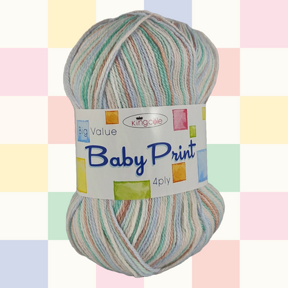 BIG VALUE - BABY 4 PLY - PRINT  100g - More colours available