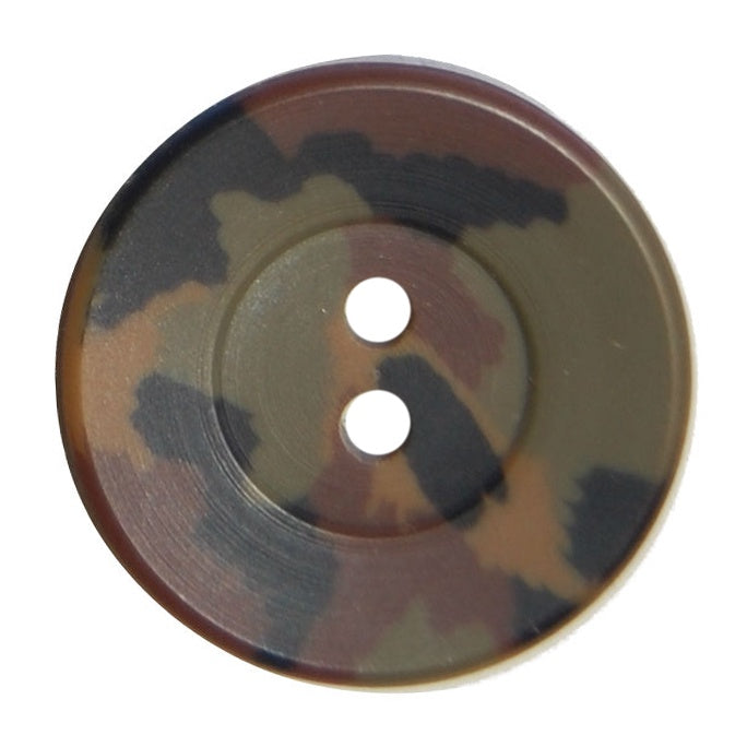 2 Hole Button - 20mm - Camo