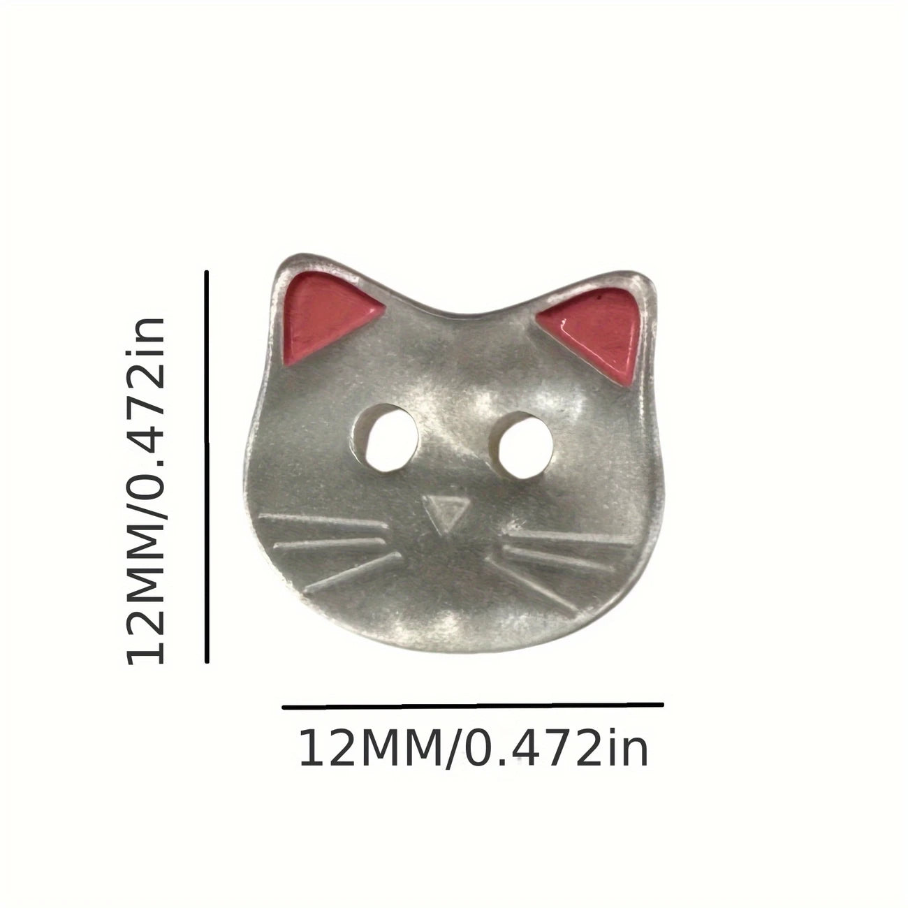2 Hole Button - 12mm - Pink Kitten