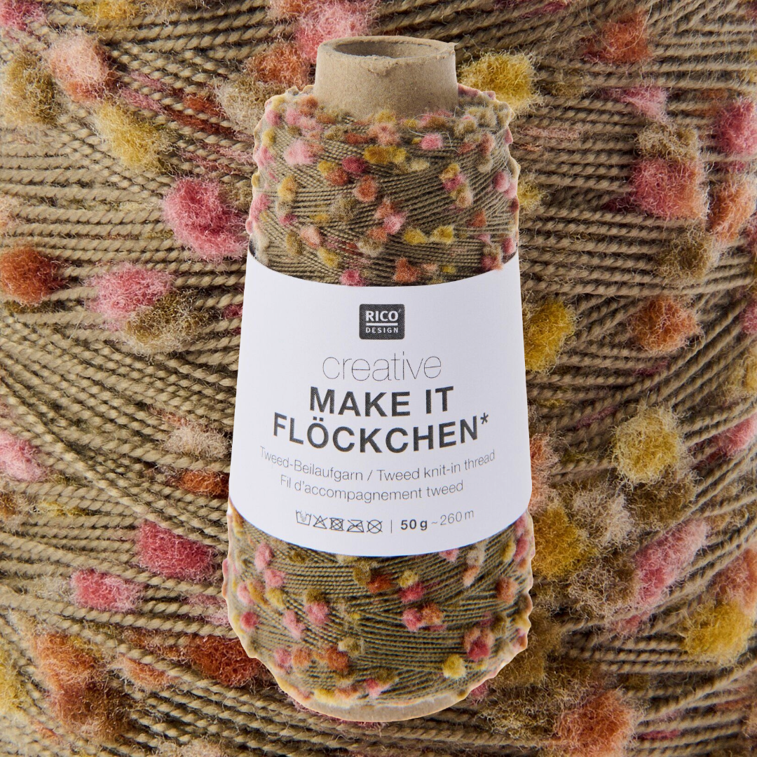 Creative Make It Flockchen (Snowflake) 50g - Knit In Flocked Thread -  2 Colours Available