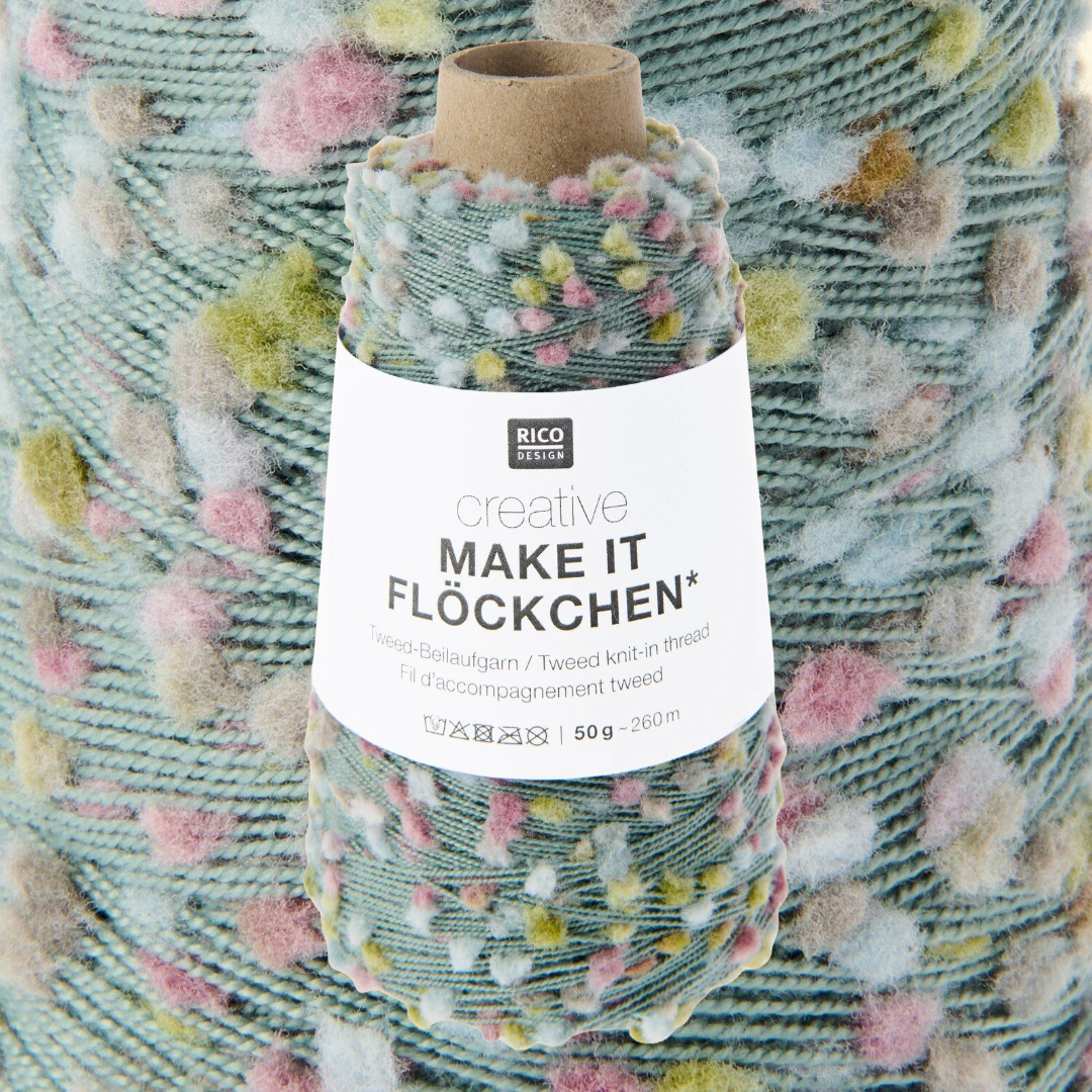 Creative Make It Flockchen (Snowflake) 50g - Knit In Flocked Thread -  2 Colours Available