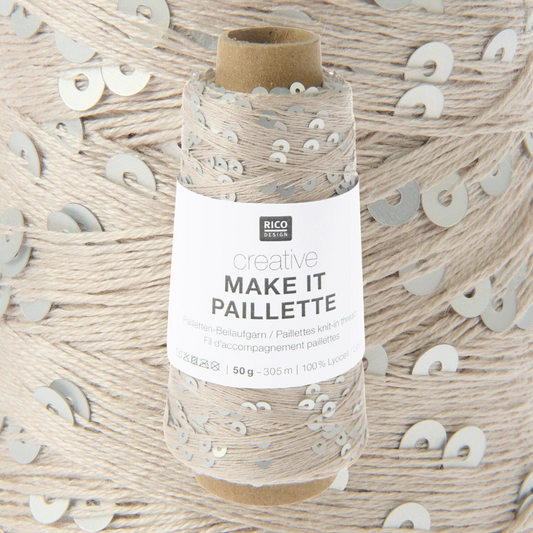 Creative Make it Paillette  50g - Knit in Sequined Thread - 2 Colours Available
