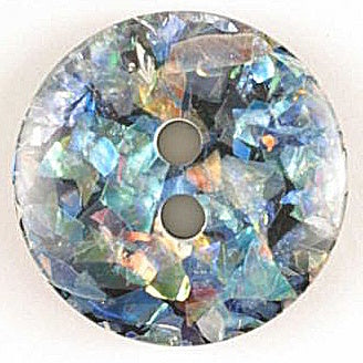 2 Hole Button - 14mm - Black Glitter