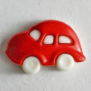 Button with Shank - 20mm - Car - RED