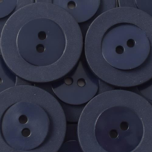 2 Hole - Round Raised Centre Button - 23mm - NAVY