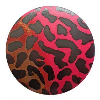 Button with Shank - 28mm - Animal Print - Red