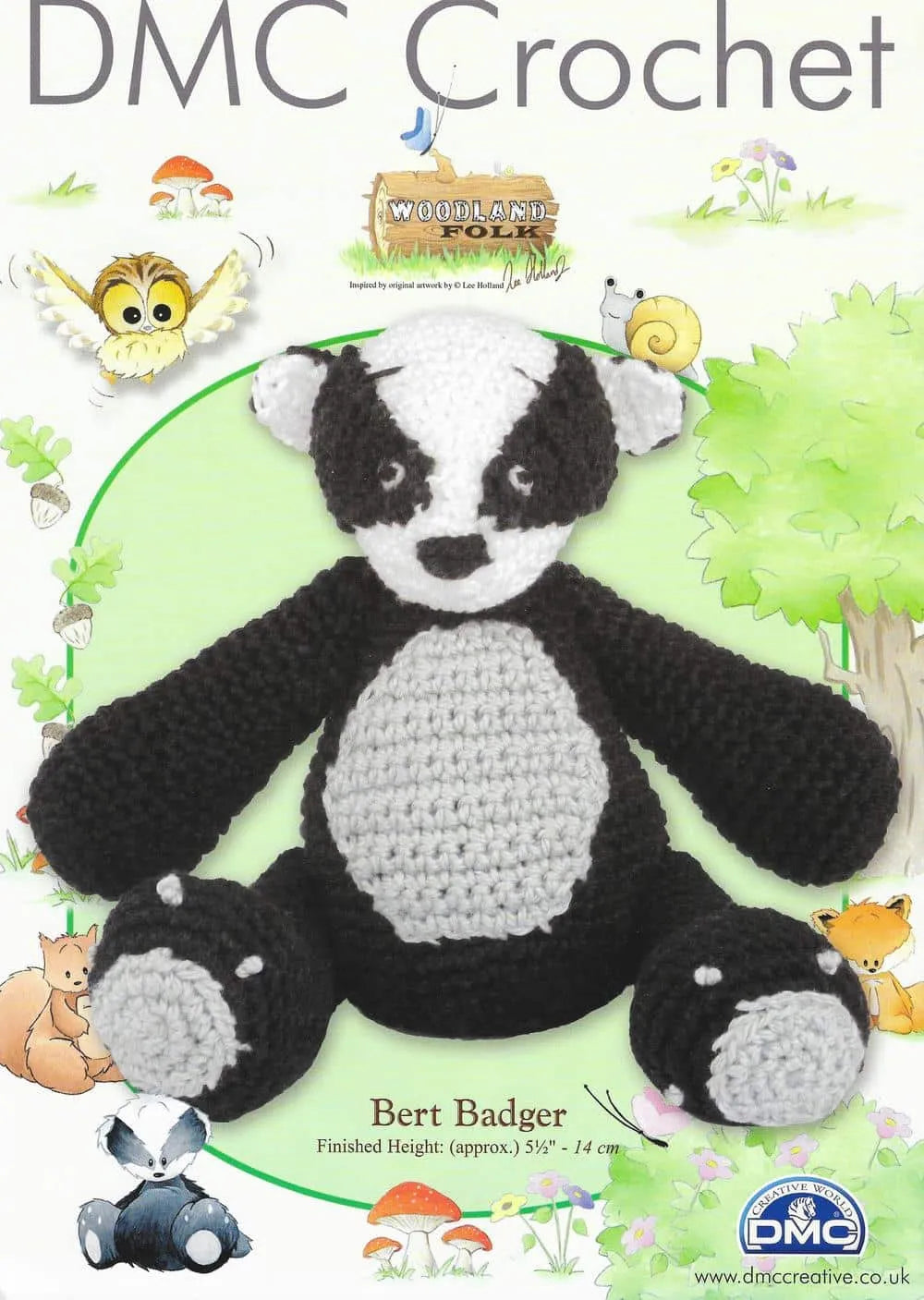Crochet Pattern - Woodland Folk - Bert Badger - DMC Petra 3 Crochet Cotton