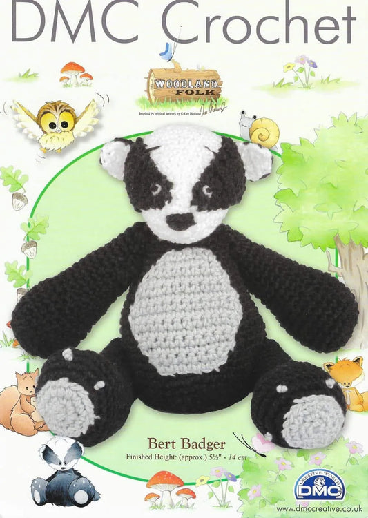 Crochet Pattern - Woodland Folk - Bert Badger - DMC Petra 3 Crochet Cotton