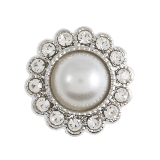 Button with Shank - 11mm - Diamante & Pearl