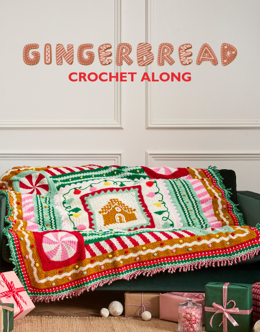 Christmas Crochet Along - Gingerbread Blanket - 15 Ball Kit