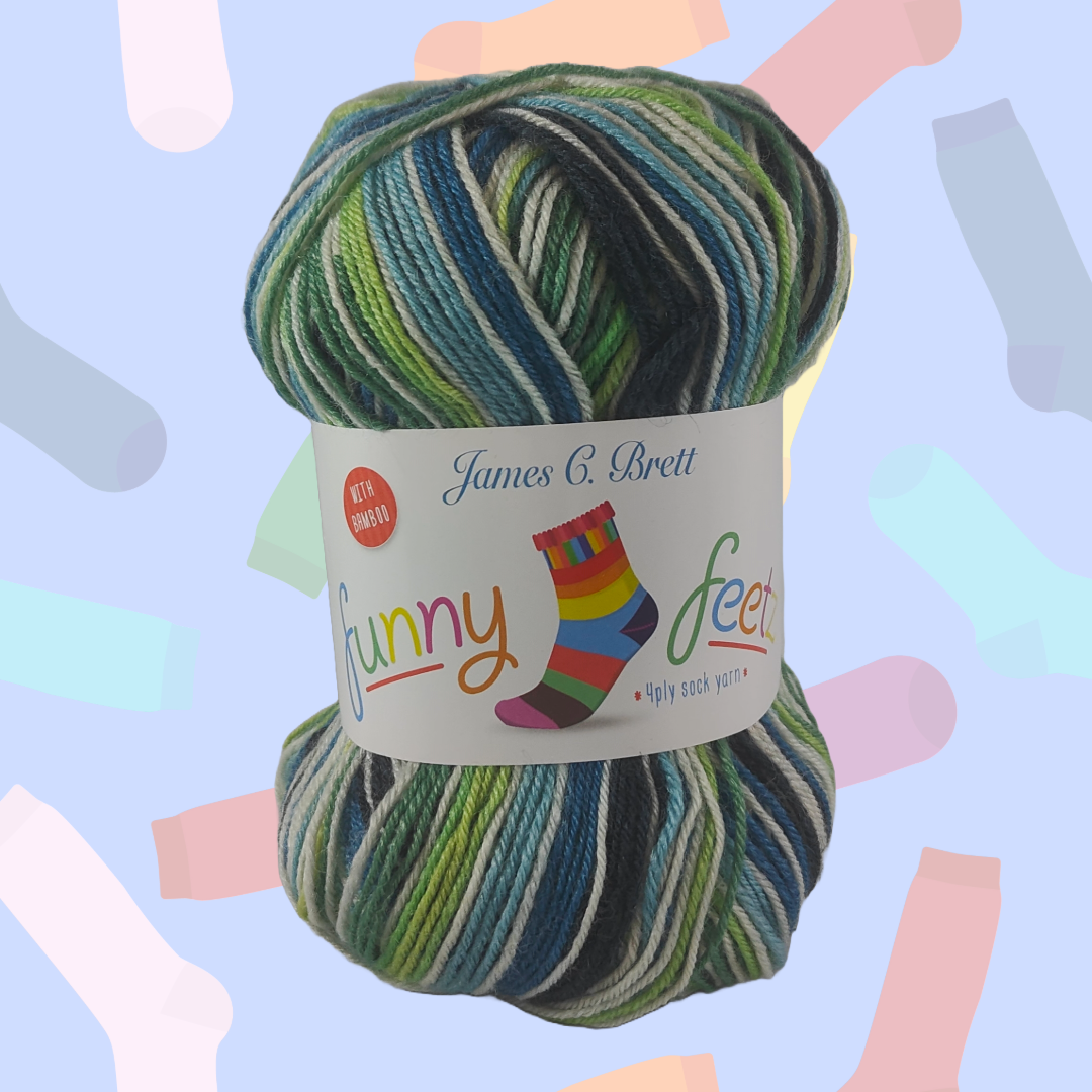 FUNNY FEETZ WITH BAMBOO 4PLY 100g - More Colours Available