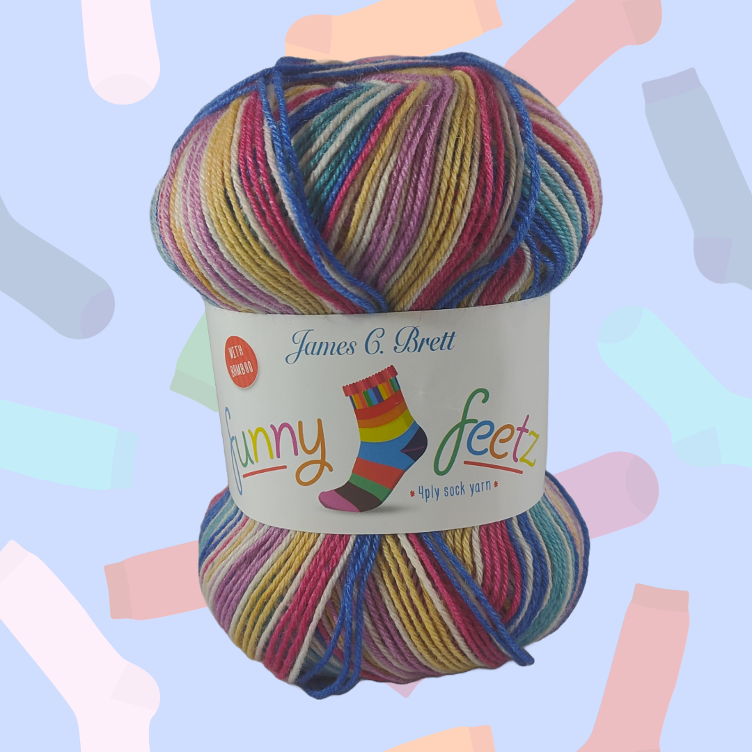 FUNNY FEETZ WITH BAMBOO 4PLY 100g - More Colours Available