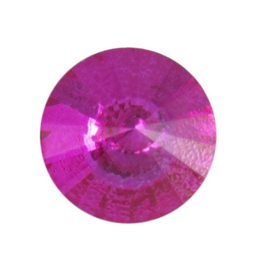 Button with Shank - 8mm -  Faceted Diamante - Fuchsia