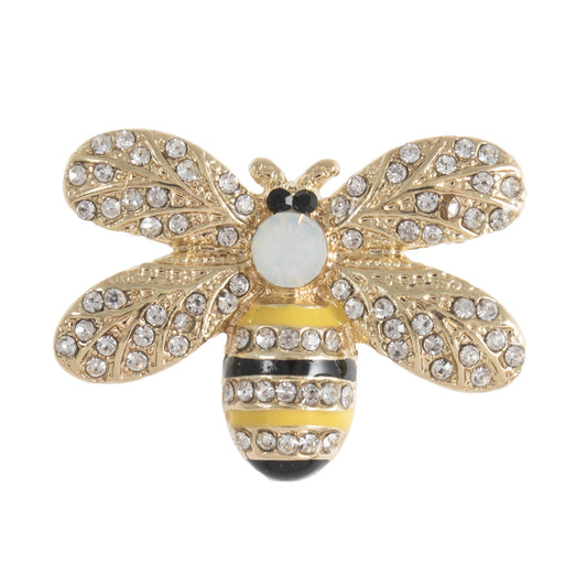 Button with Shank - 30mm - Diamante Bee
