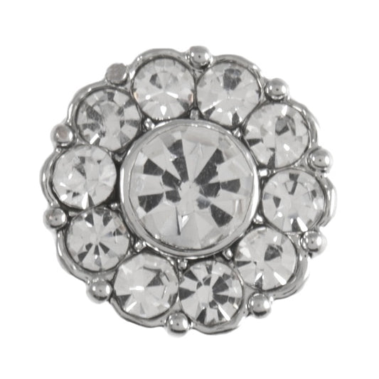 Button with Shank - 11mm - Diamante Flower