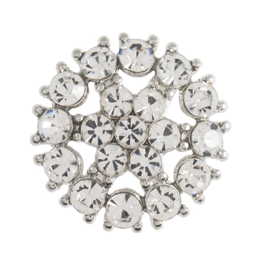 Button with Shank - 21mm - Diamante Flower