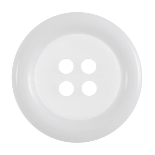 4 Hole Button - 18mm - White Rim/Transparent Centre