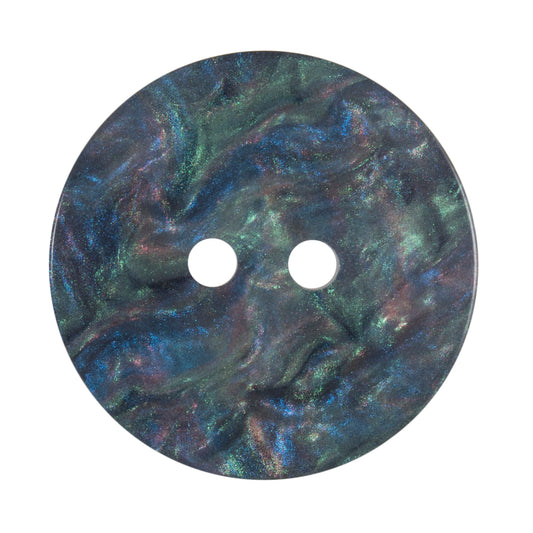 2 Hole Button - Galaxy Shimmer (Aqua) - 25mm