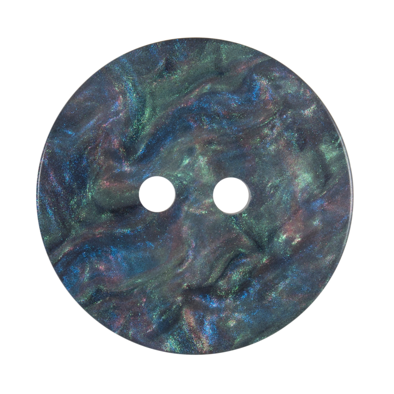 2 Hole Button - Galaxy Shimmer (Aqua) - 25mm