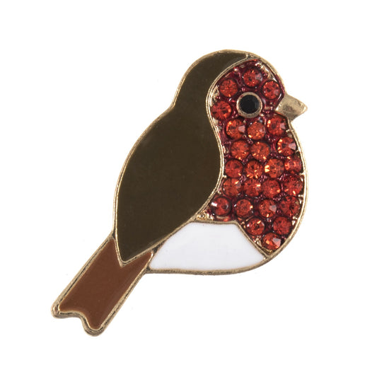 Button With Shank - 25mm - Diamante Robin