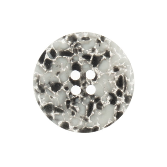 4 Hole Button - 18mm - Recycled Plastic Scrap - Black/White