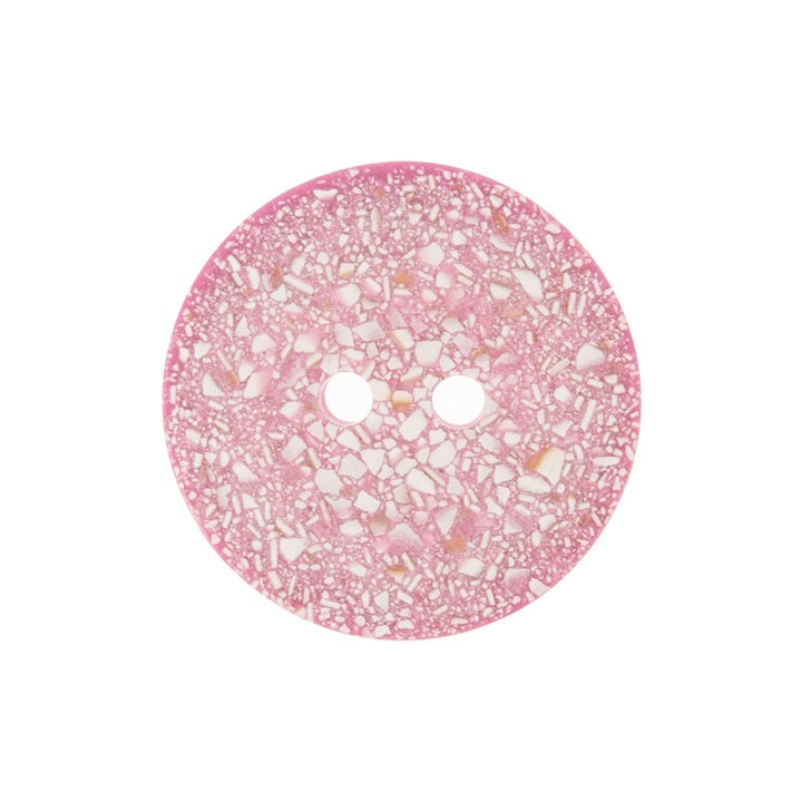 2 Hole Button - Recycled Eggshell - Light Pink - 3 Sizes