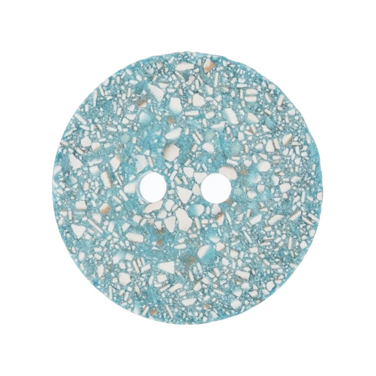 2 Hole Button - Recycled Eggshell - Light Blue -3 Sizes Available